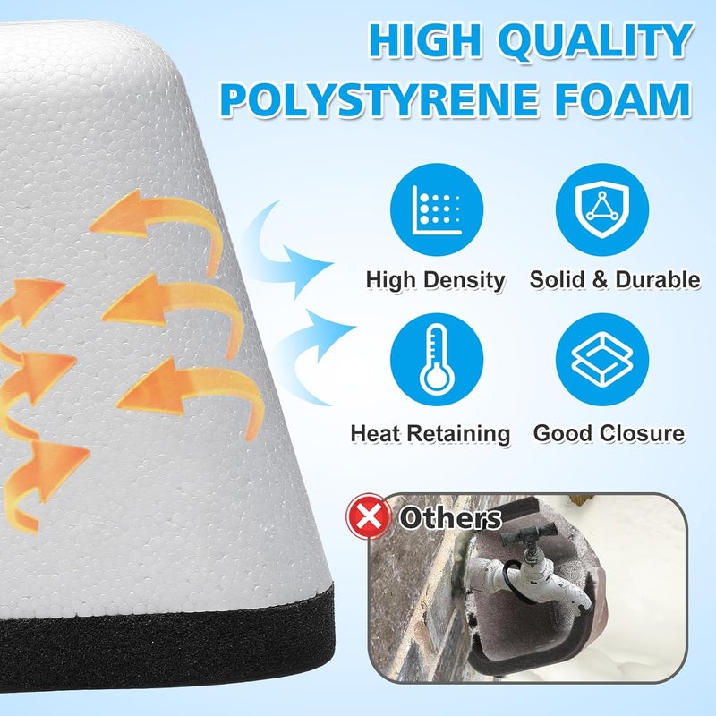 Big Gun Outdoor Faucet Covers for Winter, Easy to Install Insulated Foam Protector Against Freeze for Outside Faucet Water Spigot Garden Hose Bib, Resuable, 2 Pcs - Image 2